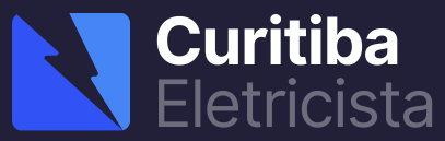 Logo da empresa Eletricista em Curitiba. Um raio azul escuro cortando um quadrado azul claro gradiente.